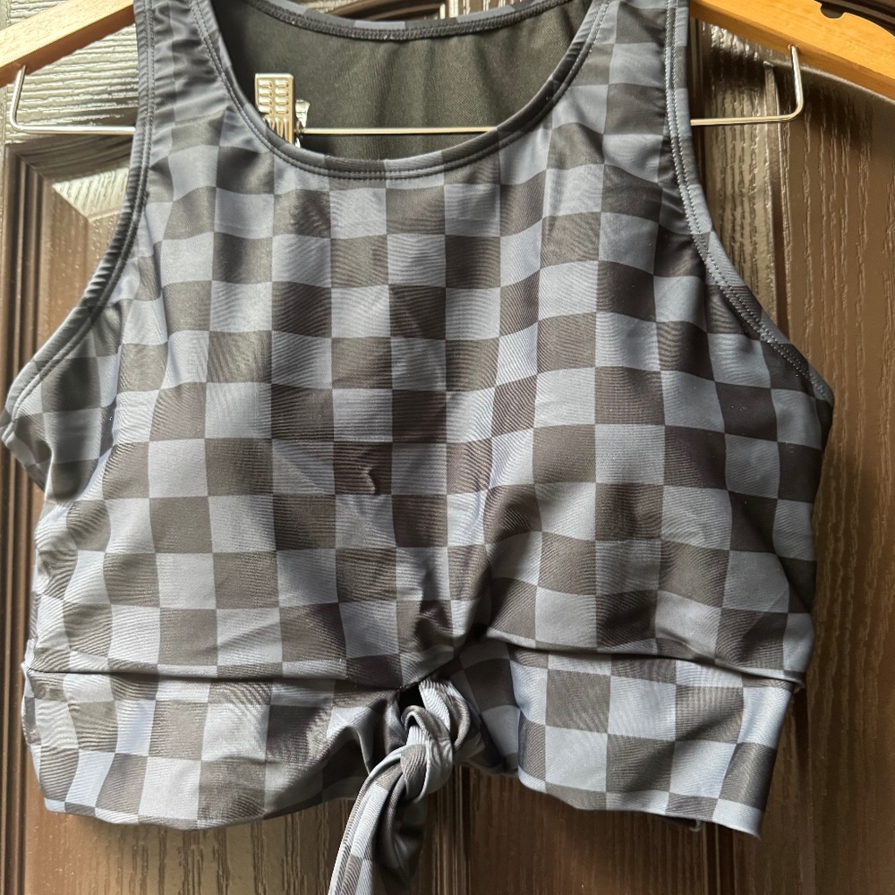 Grey Checkered Bikini